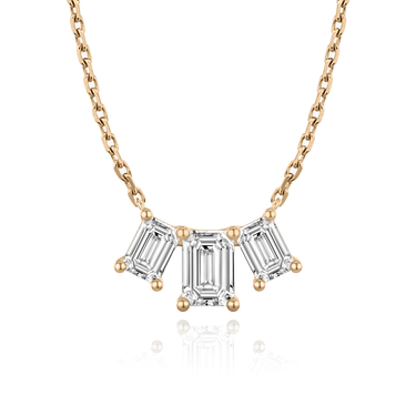 Just Brilliant Arc Diamond Necklace in 18K Rose Gold, front view