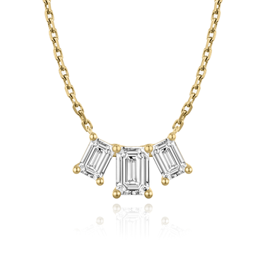 Just Brilliant Arc Diamond Necklace in 18K Yellow Gold, front view