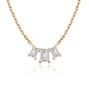 Just Brilliant Arc Diamond Necklace in 18K Rose Gold, front view