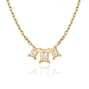 Just Brilliant Arc Diamond Necklace in 18K Yellow Gold, back view