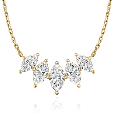 Just Brilliant Arc Diamond Necklace in 18K Yellow Gold, front view