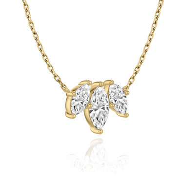 Just Brilliant Arc Diamond Necklace in 18K Yellow Gold, angle view