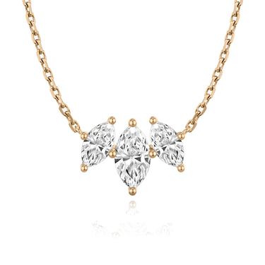 Just Brilliant Arc Diamond Necklace in 18K Rose Gold, front view
