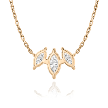 Just Brilliant Arc Diamond Necklace in 18K Rose Gold, back view