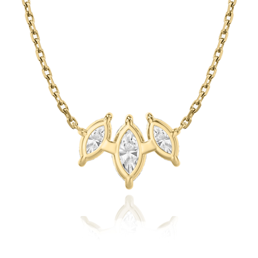 Just Brilliant Arc Diamond Necklace in 18K Yellow Gold, back view