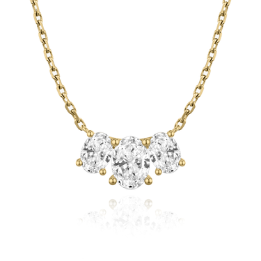 Just Brilliant Arc Diamond Necklace in 18K Yellow Gold, front view
