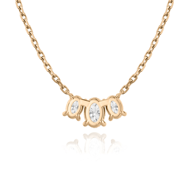Just Brilliant Arc Diamond Necklace in 18K Rose Gold, back view