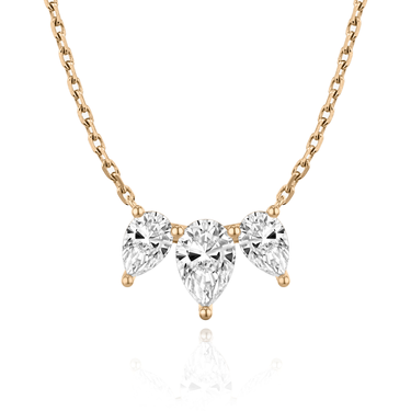 Just Brilliant Arc Diamond Necklace in 18K Rose Gold, front view