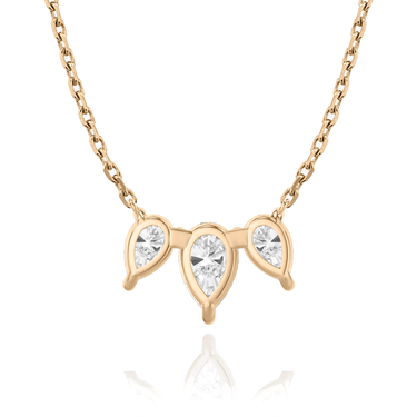 Just Brilliant Arc Diamond Necklace in 18K Rose Gold, back view