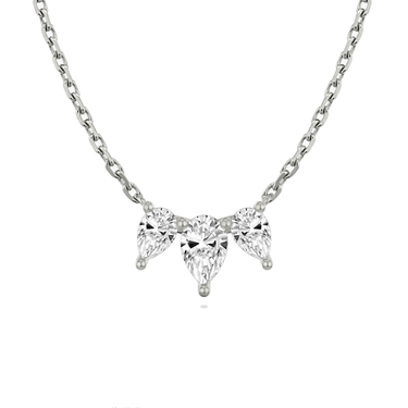 Just Brilliant Arc Diamond Necklace in 18K White Gold, front view
