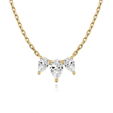 Just Brilliant Arc Diamond Necklace in 18K Yellow Gold, front view