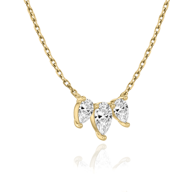 Just Brilliant Arc Diamond Necklace in 18K Yellow Gold, angle view