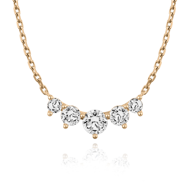 Just Brilliant Arc Diamond Necklace in 18K Rose Gold, front view