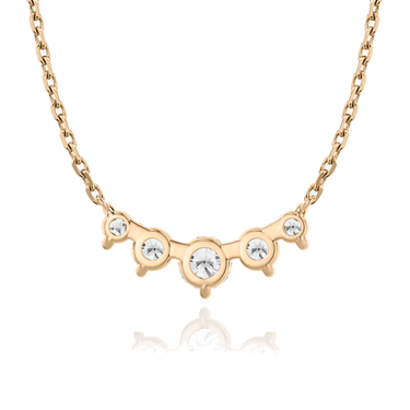 Just Brilliant Arc Diamond Necklace in 18K Rose Gold, back view