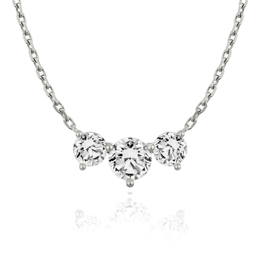 Just Brilliant Arc Diamond Necklace in 18K White Gold, front view