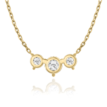Just Brilliant Arc Diamond Necklace in 18K Yellow Gold, back view