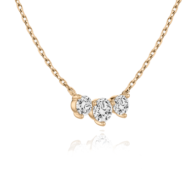 Just Brilliant Arc Diamond Necklace in 18K Rose Gold, angle view