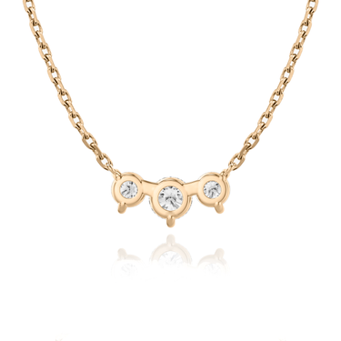Just Brilliant Arc Diamond Necklace in 18K Rose Gold, back view