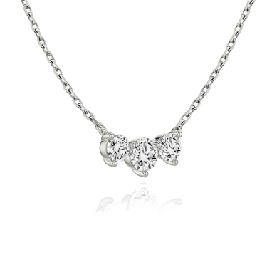 Just Brilliant Arc Diamond Necklace in 18K White Gold, angle view