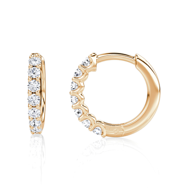 Just Brilliant Eternity Hoop in 18K Rose Gold, side view