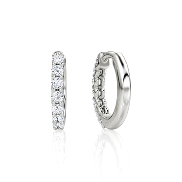 Just Brilliant Eternity Hoop in 18K White Gold, back view