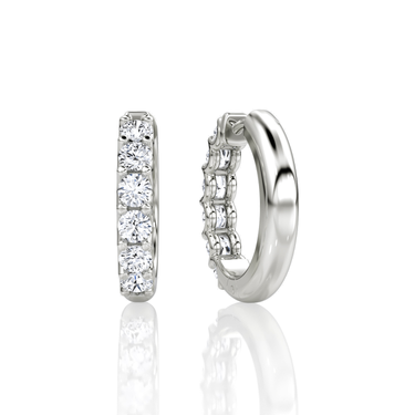 Just Brilliant Eternity Hoop in 18K White Gold, back view