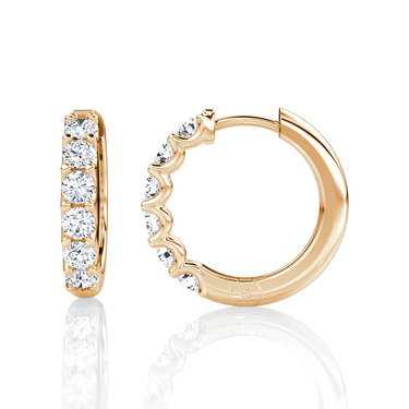 Just Brilliant Eternity Hoop in 18K Rose Gold, side view