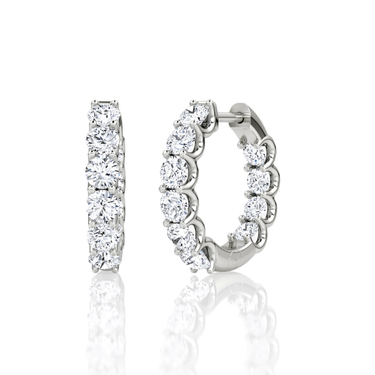 Just Brilliant Eternity Hoop in 18K White Gold, front view