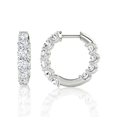 Just Brilliant Eternity Hoop in 18K White Gold, side view