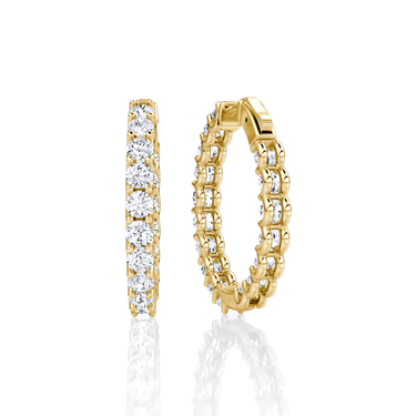 Just Brilliant Eternity Hoop in 18K Yellow Gold, back view