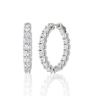 Just Brilliant Eternity Hoop in 18K White Gold, front view