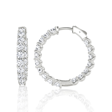 Just Brilliant Eternity Hoop in 18K White Gold, side view