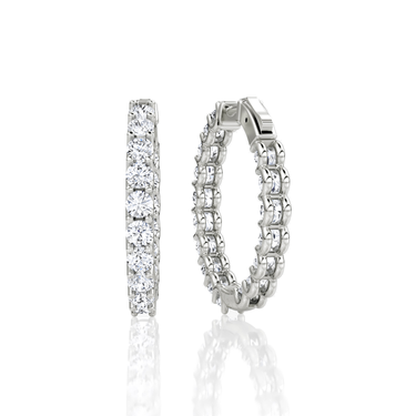 Just Brilliant Eternity Hoop in 18K White Gold, back view