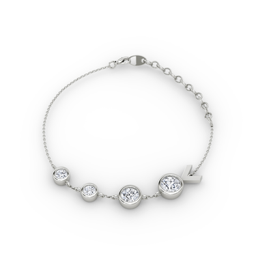 Arrow Station Bracelet — 18K White Gold — front