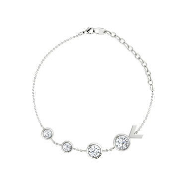 Arrow Station Bracelet — 18K White Gold — alternate-front