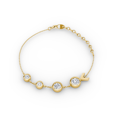 Arrow Station Bracelet — 18K Yellow Gold — front