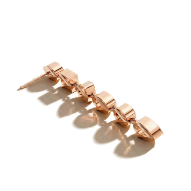 Mixed Shape Bezel Drop Earrings in rose gold, back view