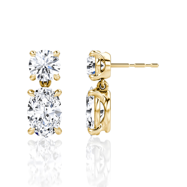 Signature Drop Earring — Yellow Gold — side view