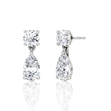 Signature Drop Earring — White Gold — front view