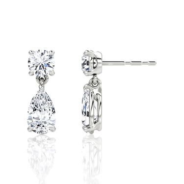 Signature Drop Earring — White Gold — side view