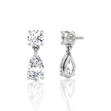 Signature Drop Earring — White Gold — back view