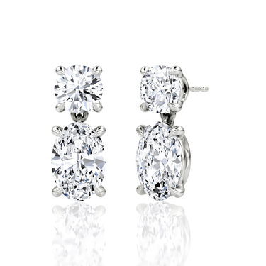 Signature Drop Earring — White Gold — front view