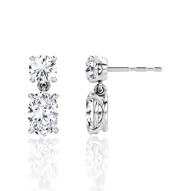 Signature Drop Earring — White Gold — side view