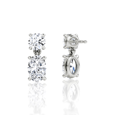 Signature Drop Earring — White Gold — back view