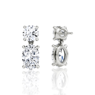 Signature Drop Earring — White Gold — back view