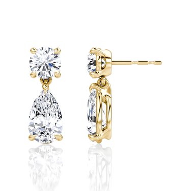 Signature Drop Earring — Yellow Gold — side view