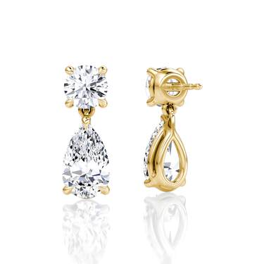Signature Drop Earring — Yellow Gold — back view