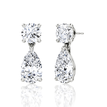 Signature Drop Earring — White Gold — front view