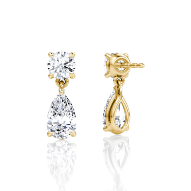 Signature Drop Earring — Yellow Gold — back view