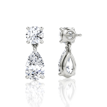 Signature Drop Earring — White Gold — back view